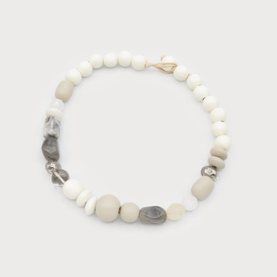🇨🇦 Glass, Epoxy &amp; Wood Bead Necklace (2 colours)