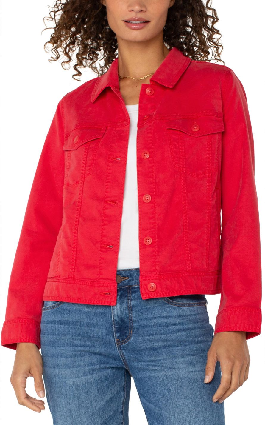 Trucker Jacket with Shirred Back