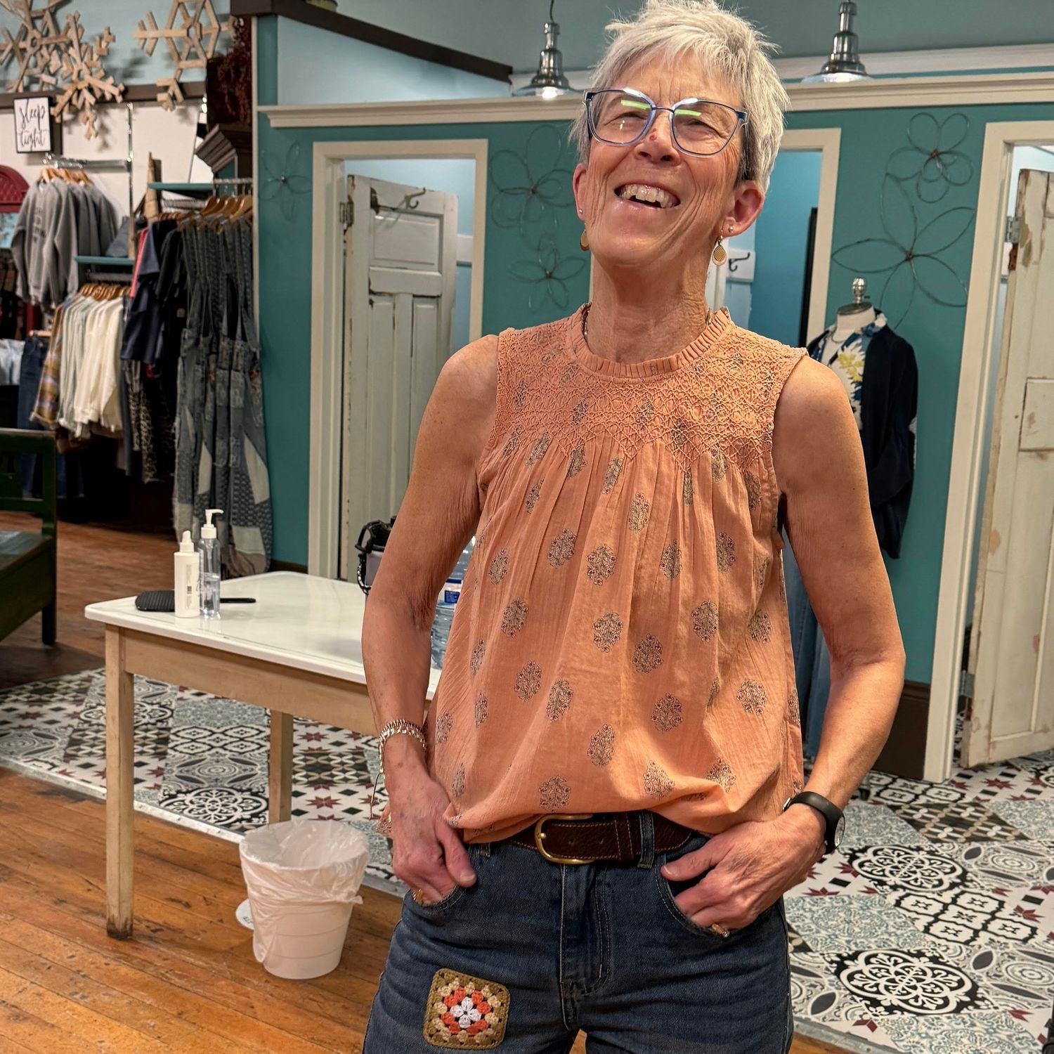 Smocked Sleeveless Top