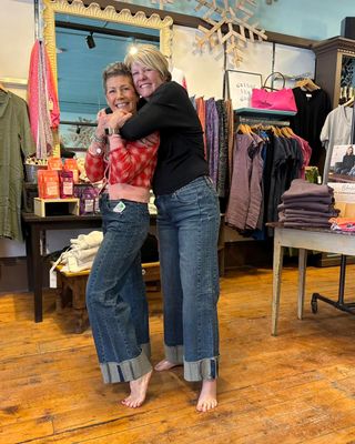 Meg High Rise Wide Leg, Roll Hem Jean, Commitment