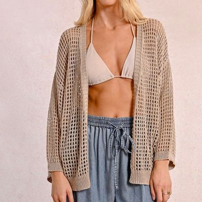 Iridescent Mesh Cardigan