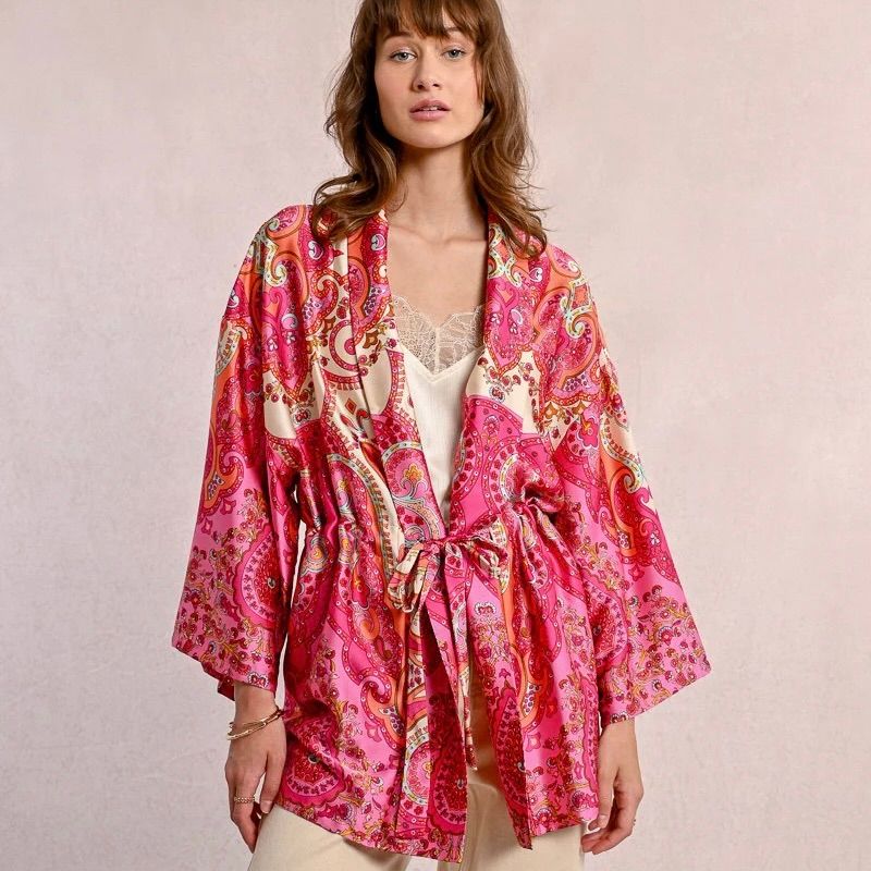 Tieable Printed Kimono