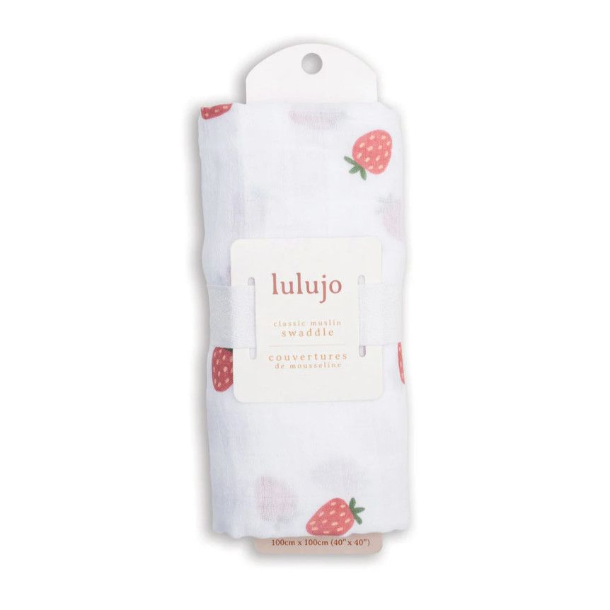🇨🇦 Strawberries Cotton Muslin Swaddle Blanket