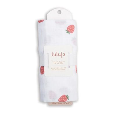 🇨🇦 Strawberries Cotton Muslin Swaddle Blanket