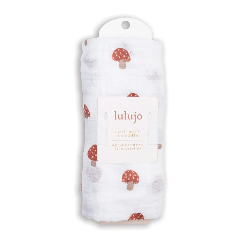 🇨🇦 Mushroom Cotton Muslin Swaddle Blanket