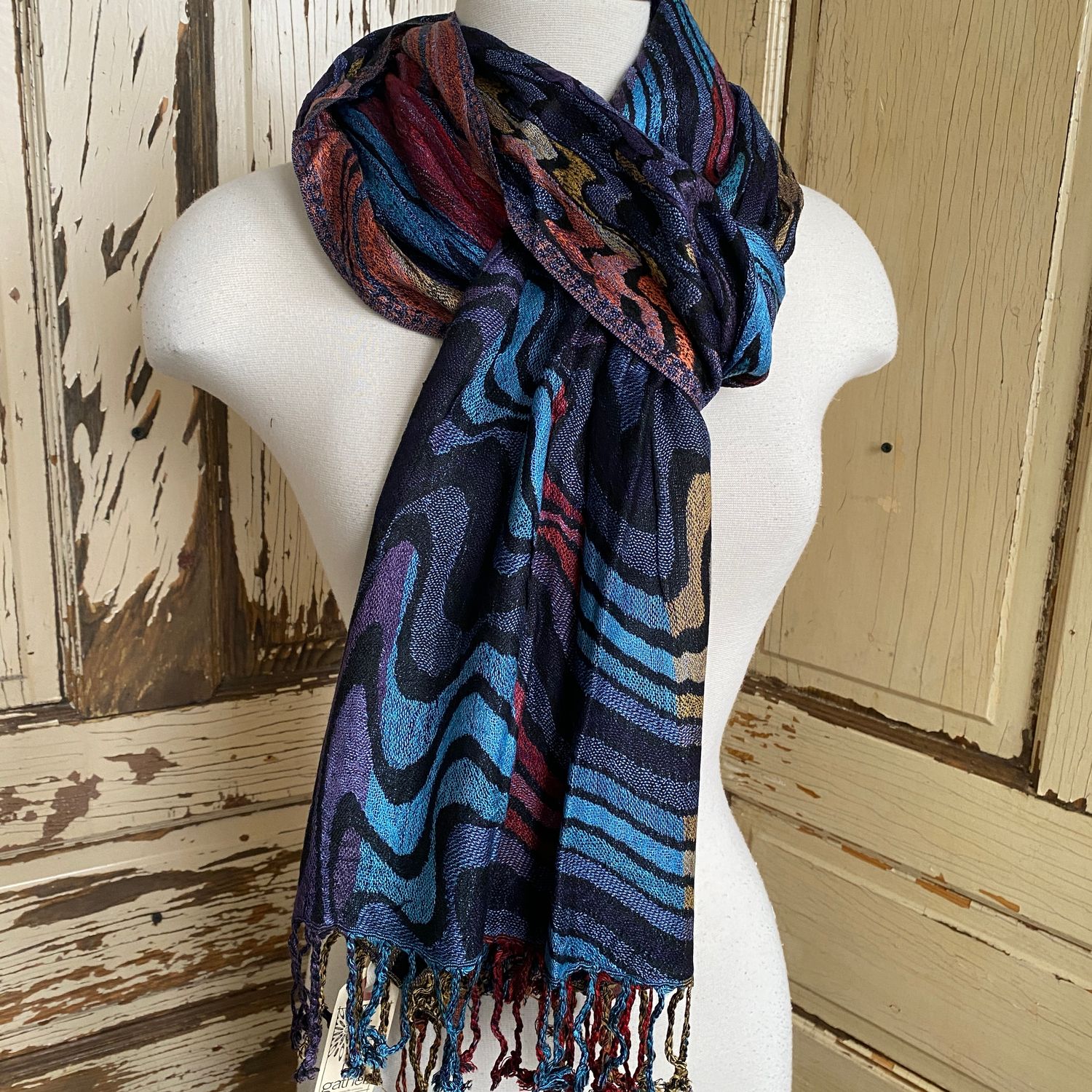 Jewel Tone Wavy Scarf
