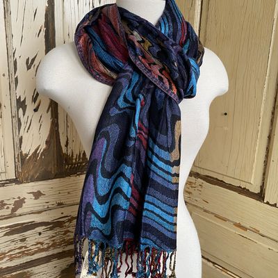 Jewel Tone Wavy Scarf