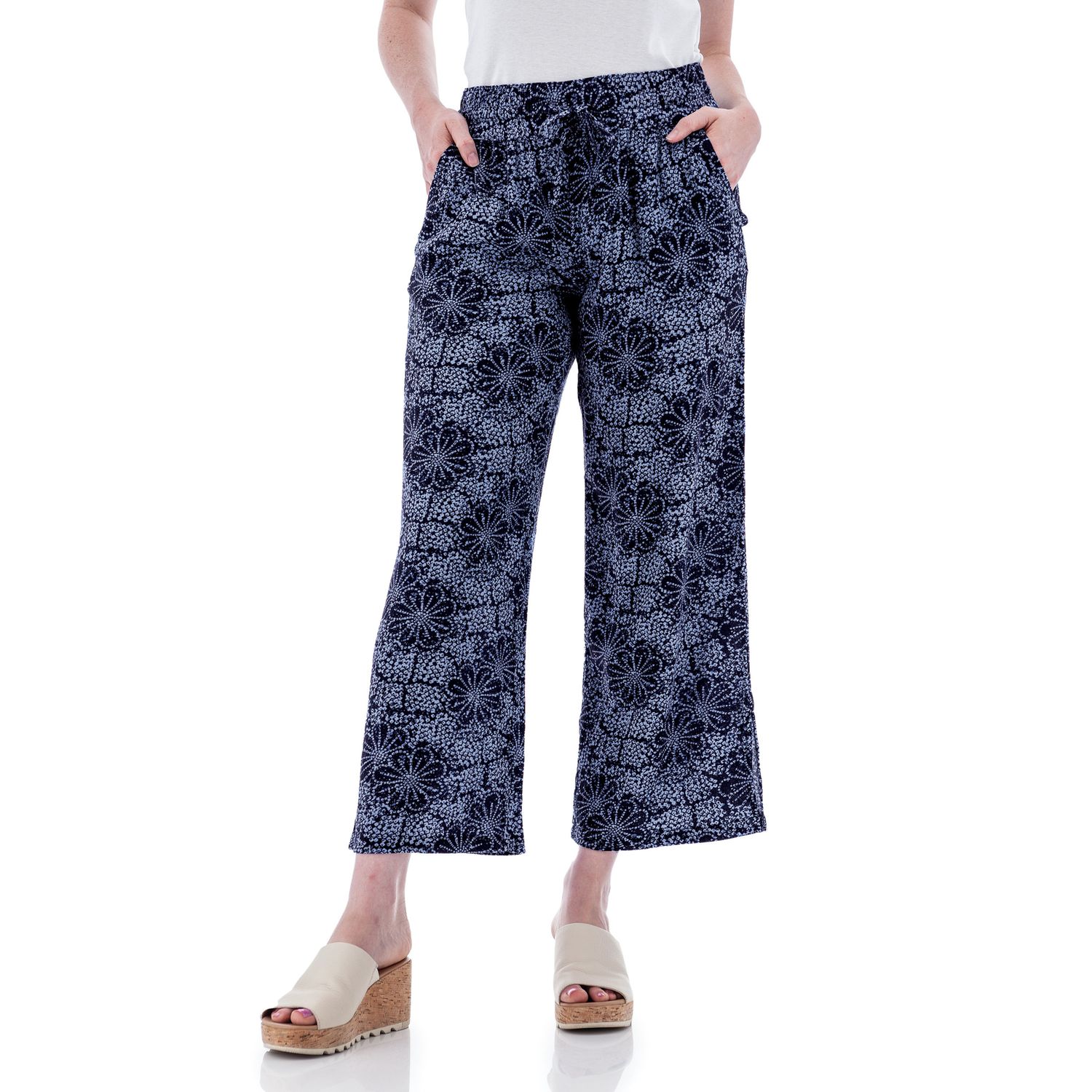 Sorrento Print Wide Leg Ankle Pant