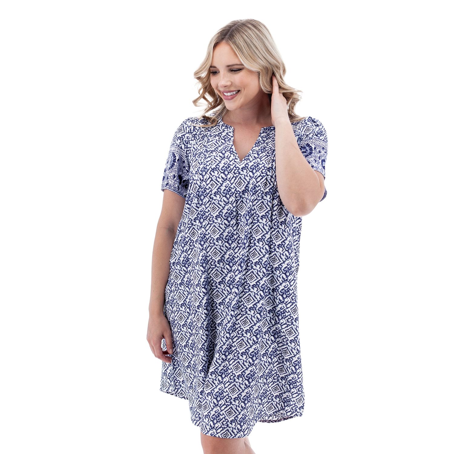 Portofino Split Neck Swing Dress