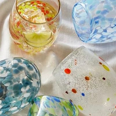 Confetti Stemless Wine Glass (11 colours)