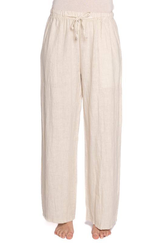 Pink Geometric Print Elastic Waist Pants with Tie