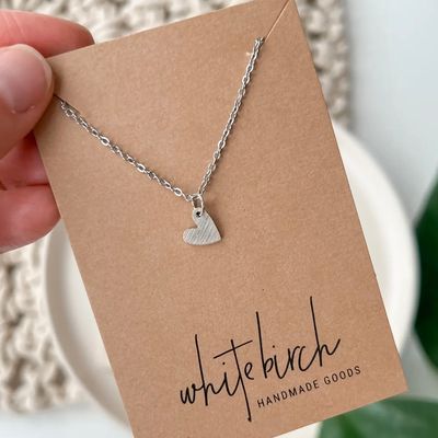 🇨🇦 Brushed Silver Heart Necklace
