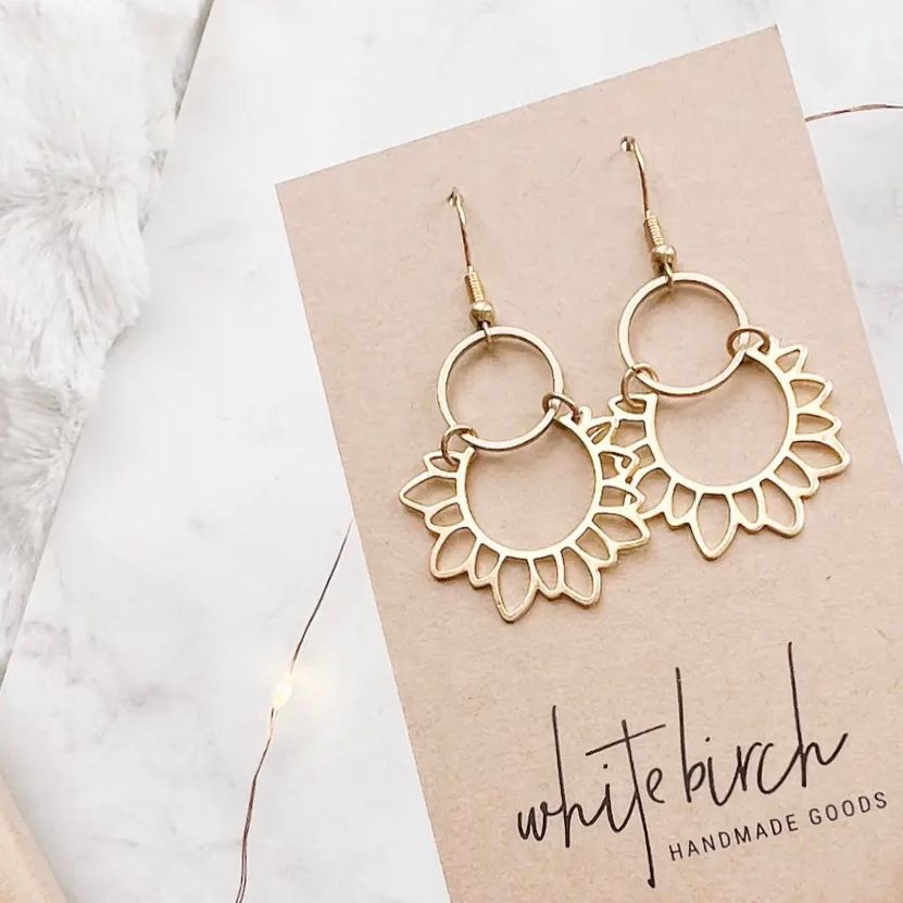 🇨🇦 Brass Sunflower Earrings