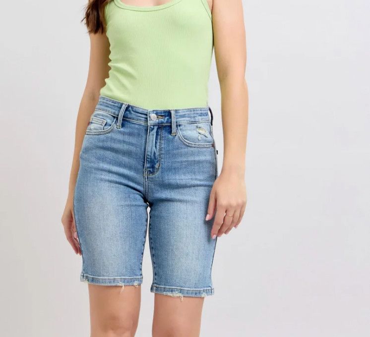 High Rise Vintage Wash Bermuda Short
