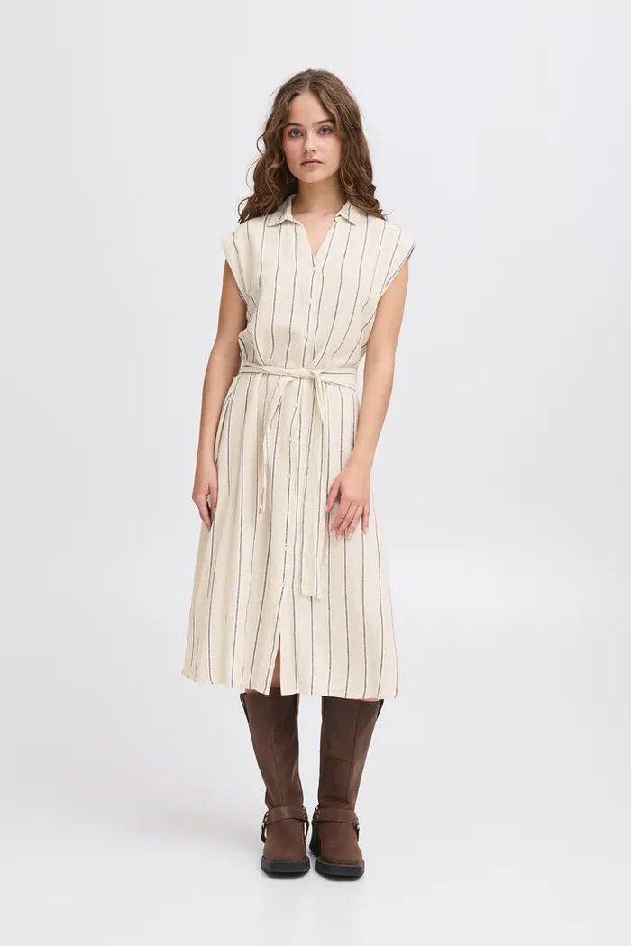 Linno Sleeveless Tie Waist Dress