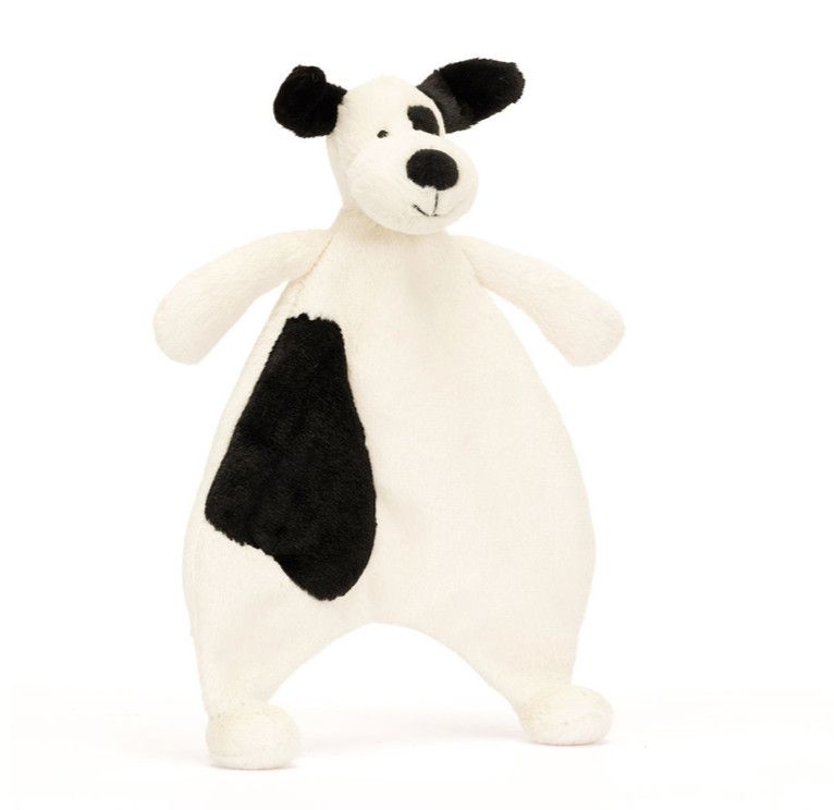 Bashful Black &amp; Cream Puppy Comforter