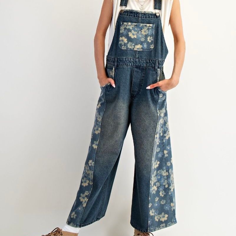 Washed Denim Overall Pant