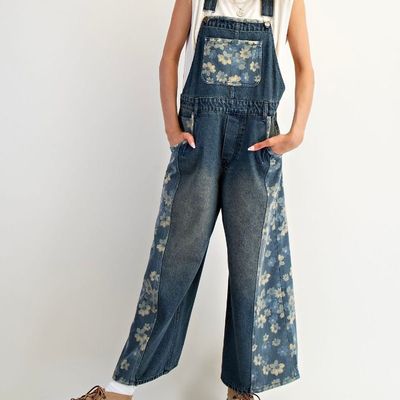 Washed Denim Overall Pant