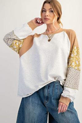 Patchwork Sleeve Pullover