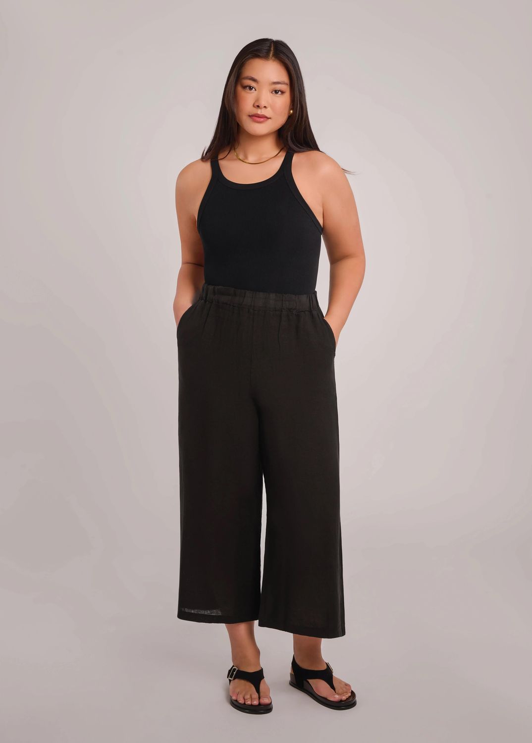 🇨🇦 Kamilla Cropped Wide Leg Linen Pant