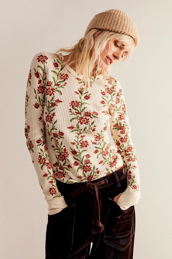 Pretty Little Thermal Folk Vine Top