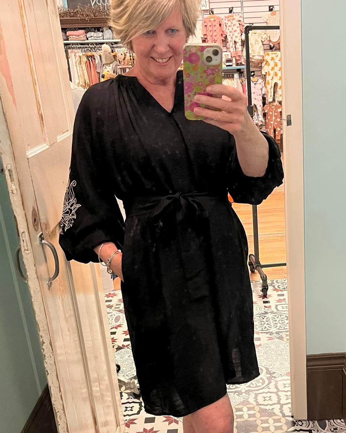 Gia Embroidered Sleeve Dress