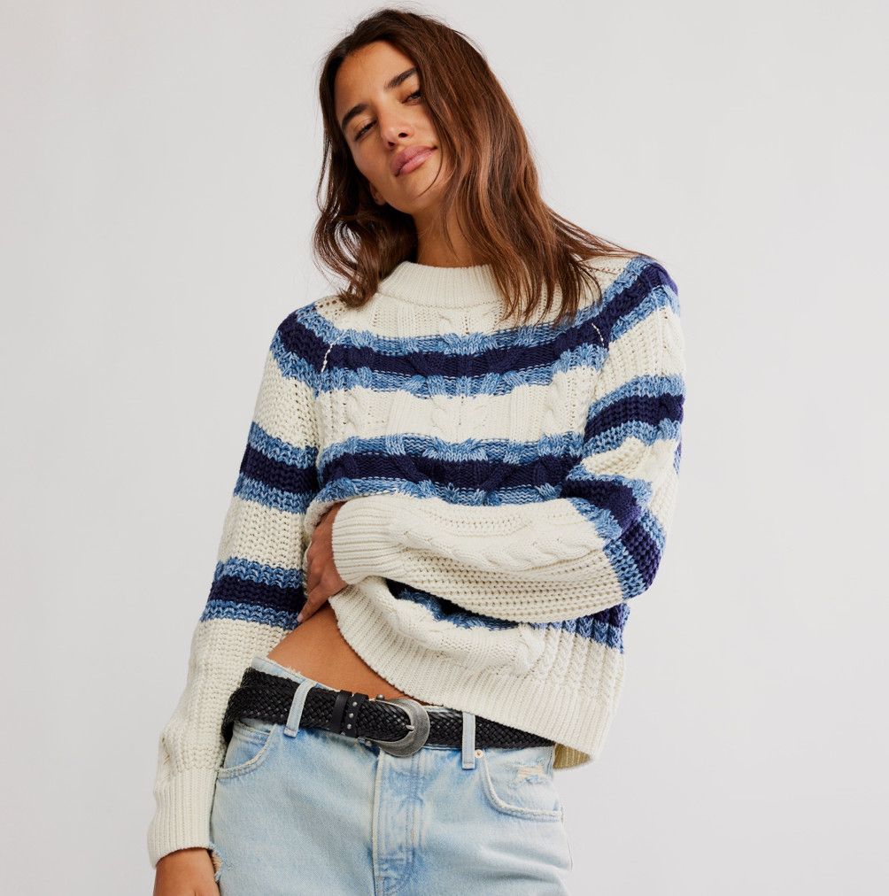 Frankie Cable Striped Sweater (2 colours)