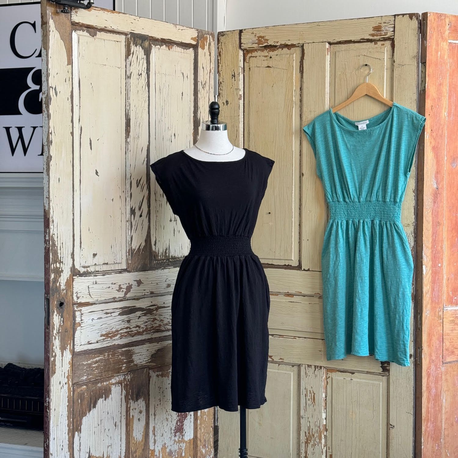 Dolman Smocked Waist Dress (2 colours)