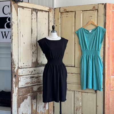 Dolman Smocked Waist Dress (2 colours)