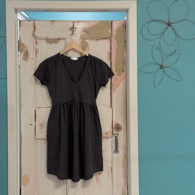 V Neck Shirred Dress