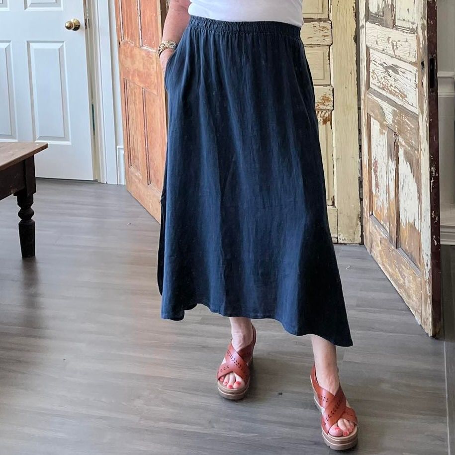 🇨🇦 Linen Side Seam Pocket Skirt