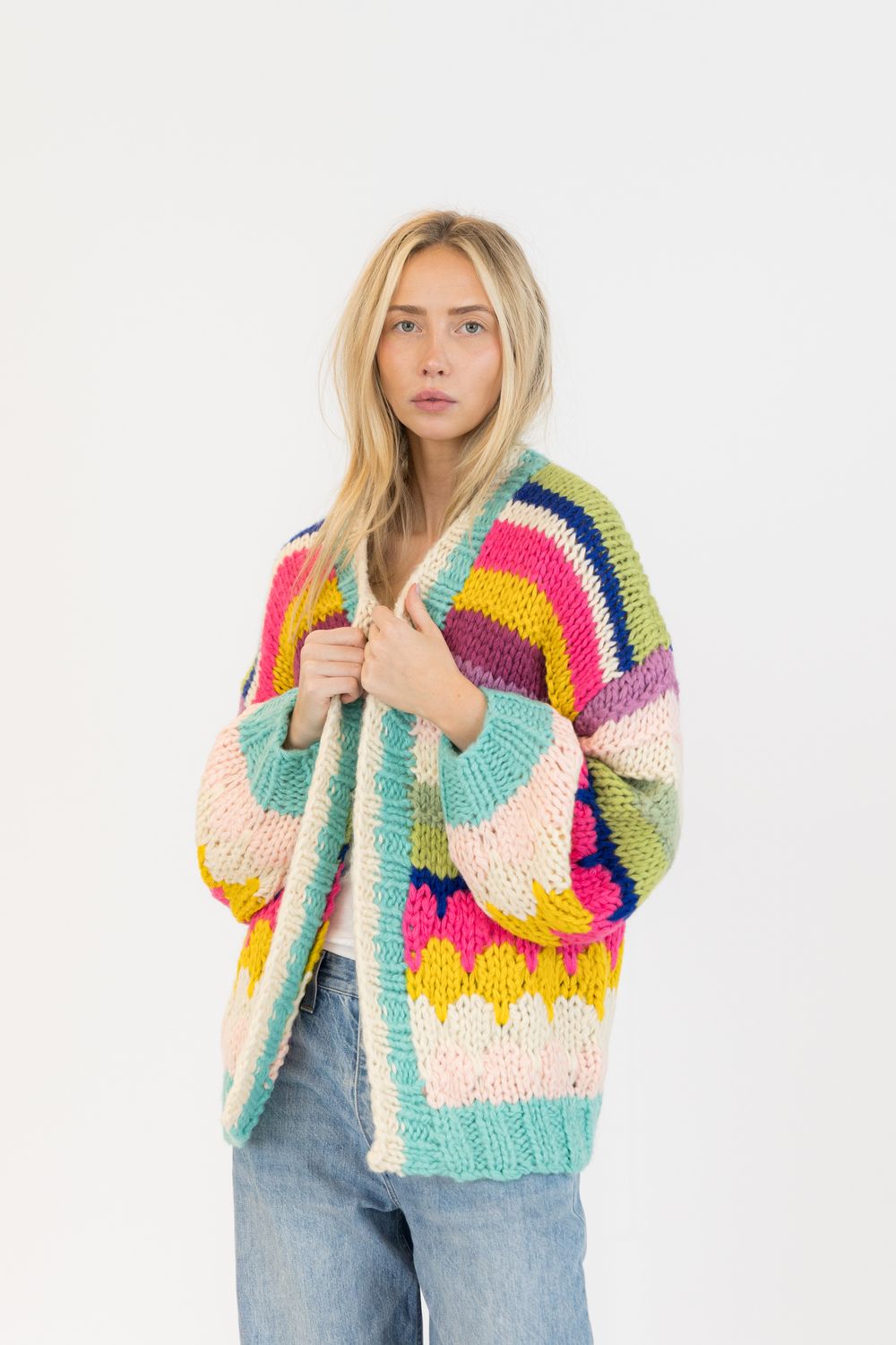 🇨🇦 Haven Chunky Knit Striped Cardigan