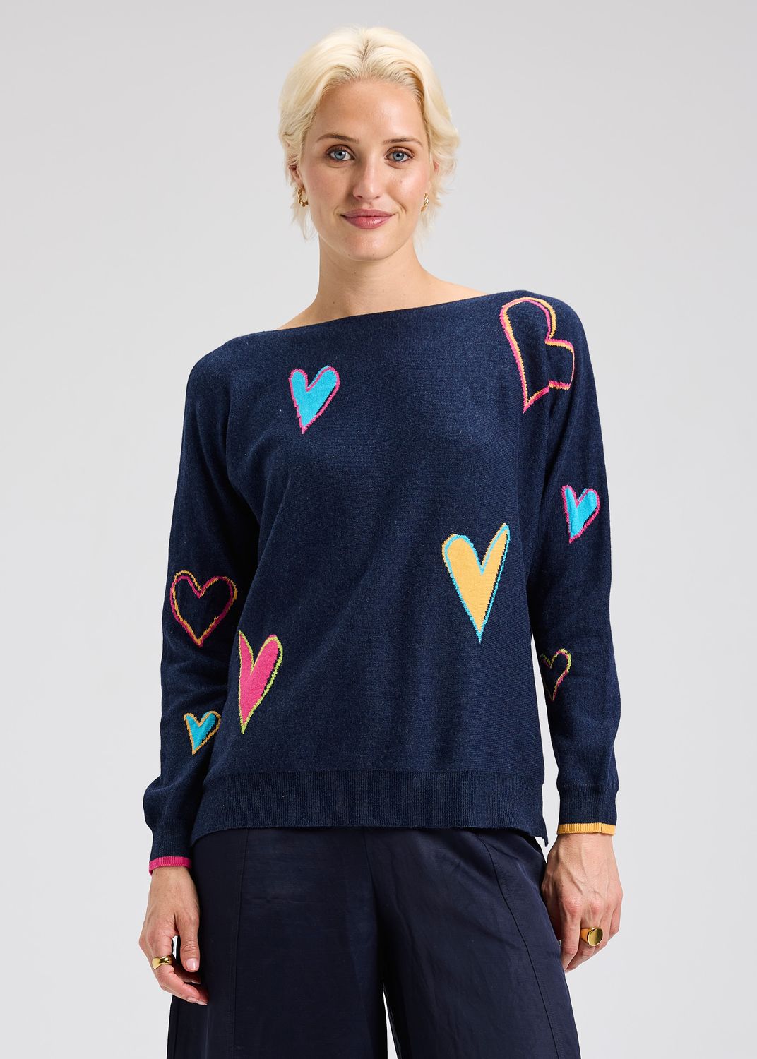 Intarsia Hearts Sweater
