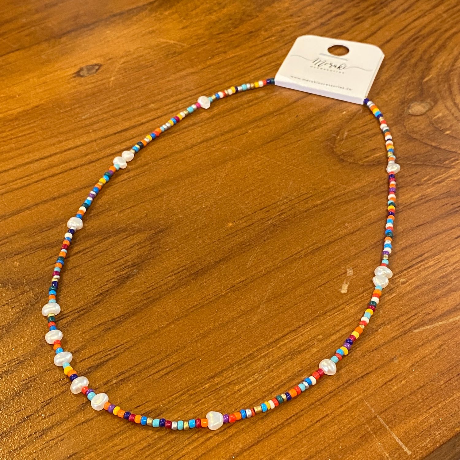 🇨🇦 Colourful Mini Bead &amp; Fresh Water Pearl Necklace