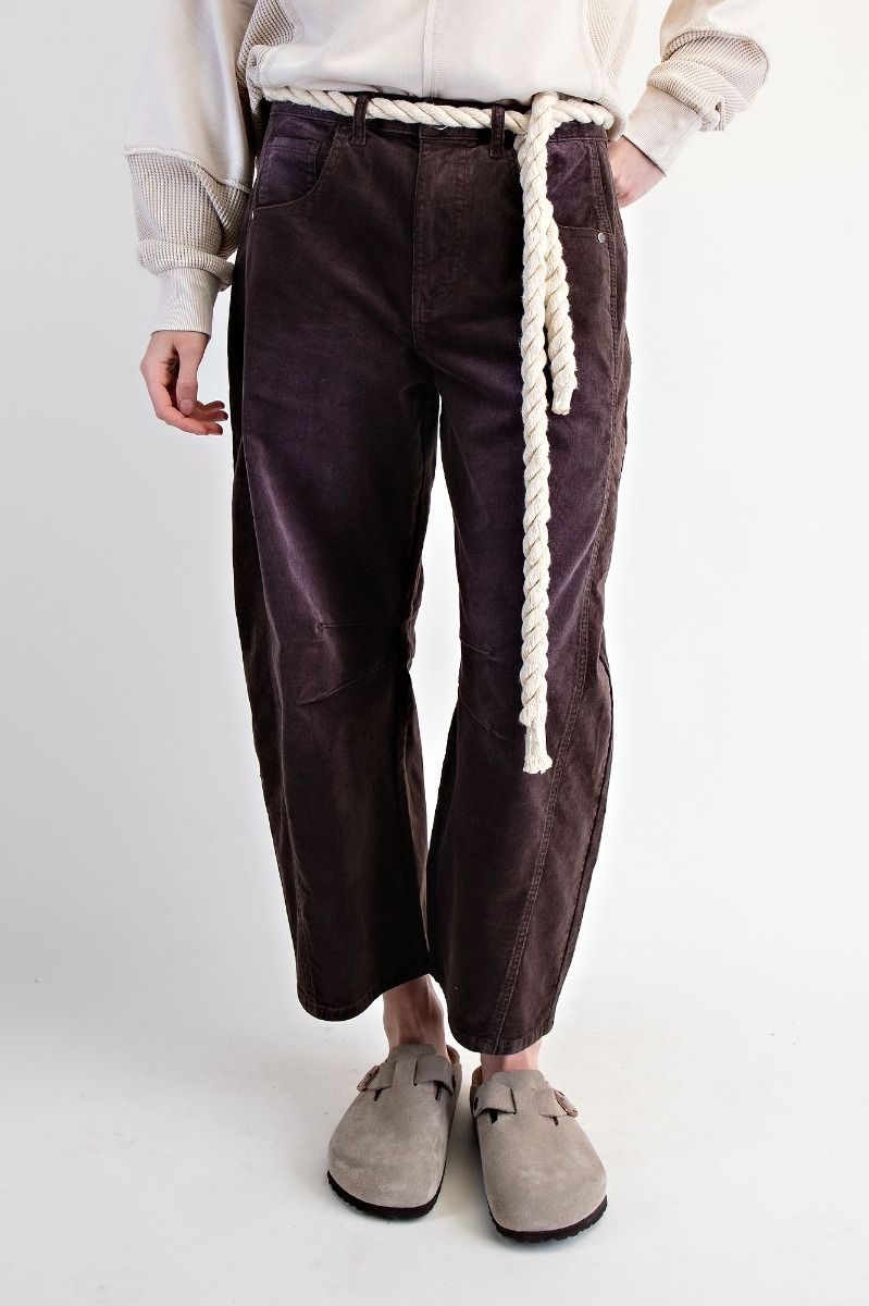 Stretch Corduroy Barrel Pants
