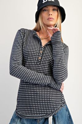 Thermal Mix Henley Top