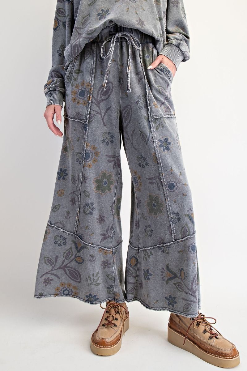 Floral Printed Terry Pants