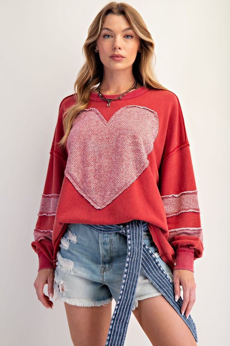 Heart Patch Terry Sweatshirt