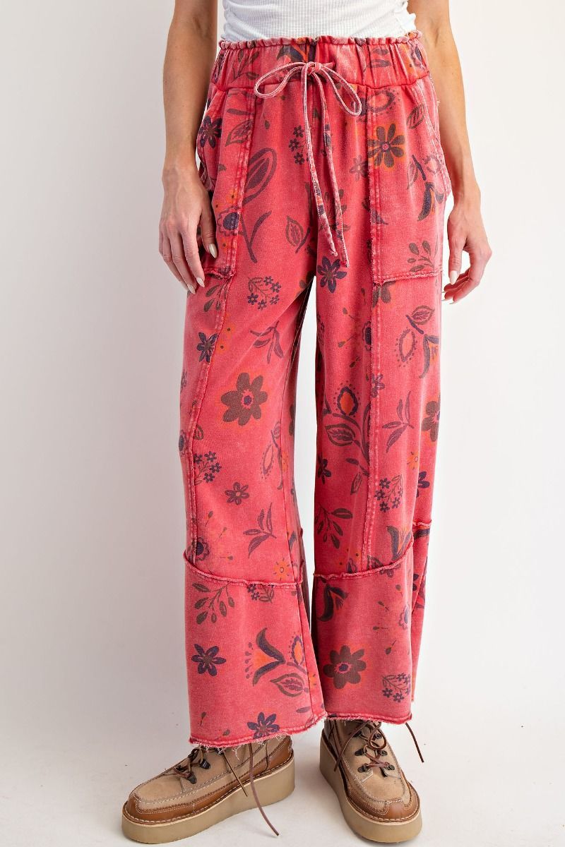 Floral Printed Terry Pants