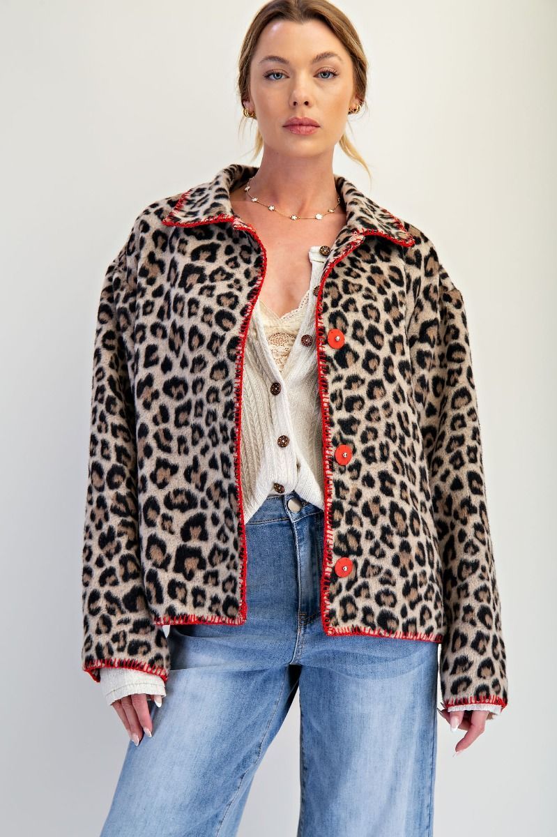 Animal Printed Fleece Jacket