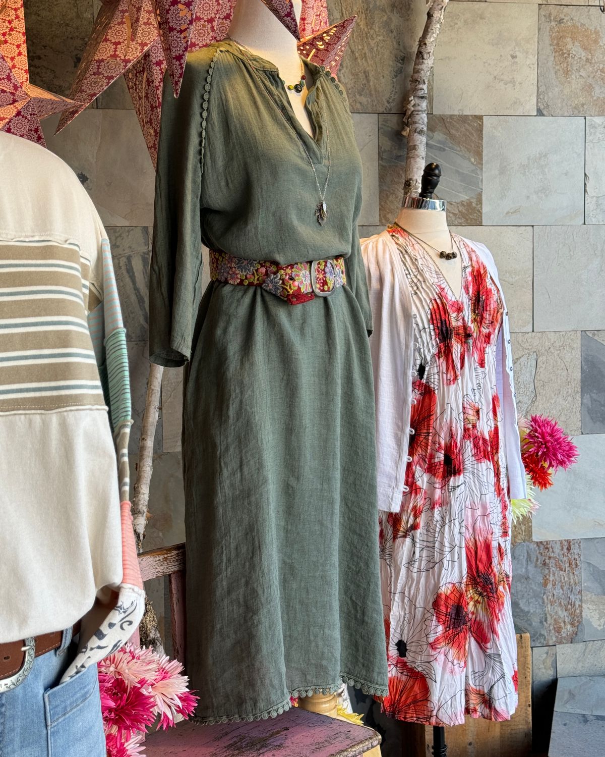 🇨🇦 Leisure Boho Dress, Army -SALE -
