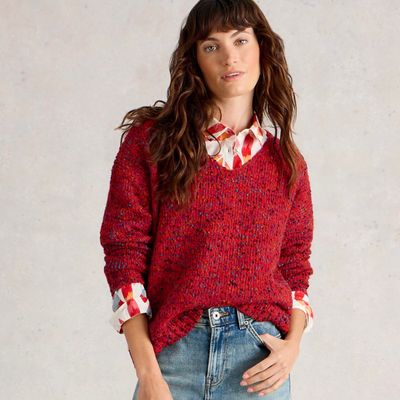 Textured V Neck Sweater