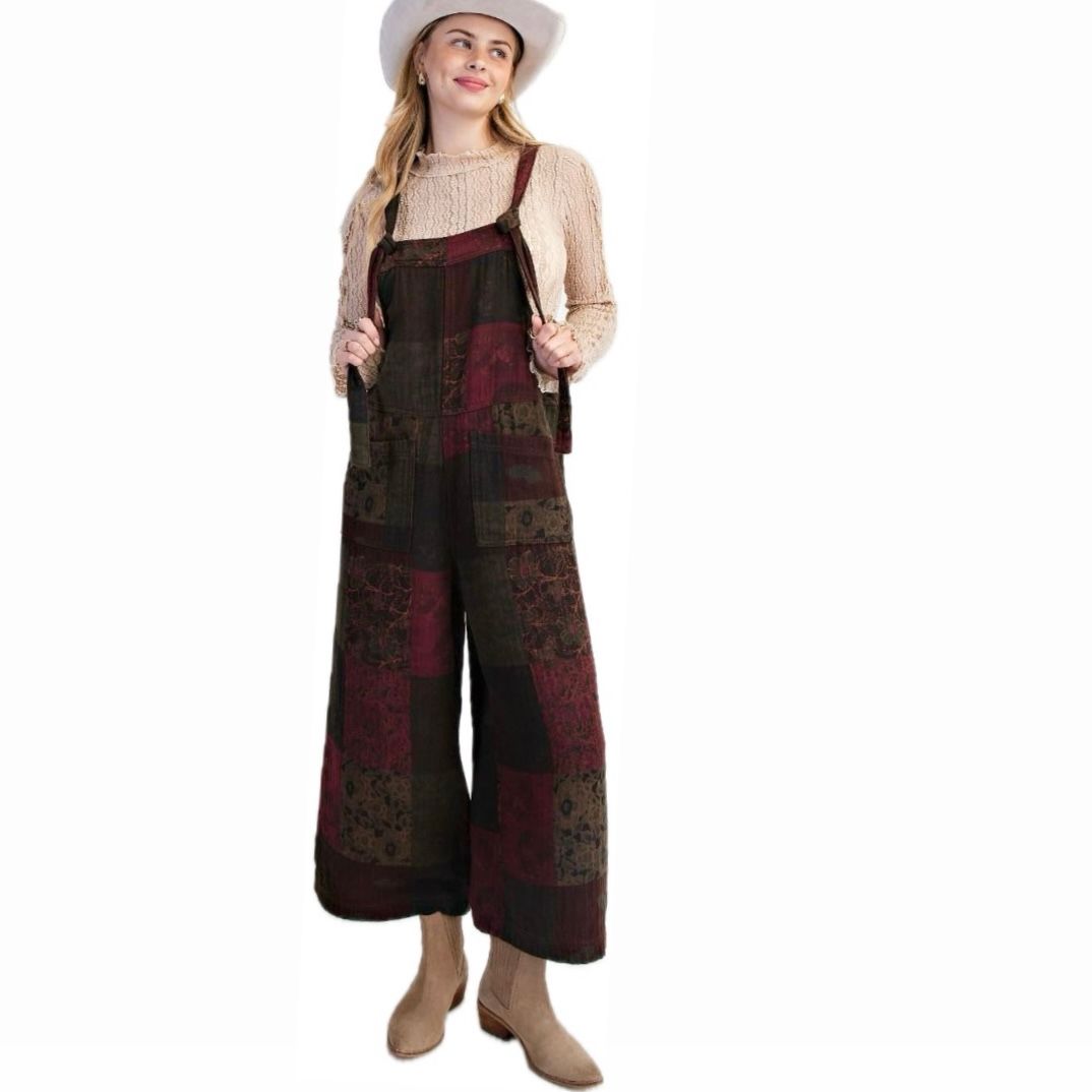 Patchwork Printed Cotton Jumpsuit