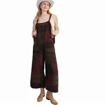 Patchwork Printed Cotton Jumpsuit