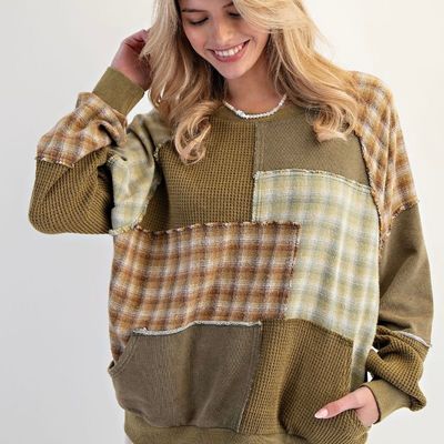 Patchwork Washed Pullover