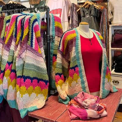 🇨🇦 Haven Chunky Knit Striped Cardigan