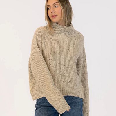 🇨🇦 Evolet Fleck Mock Neck Sweater