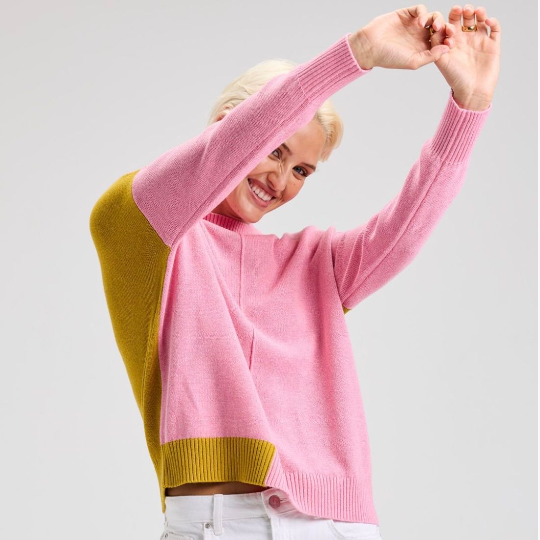 Colour Block Trim Sweater