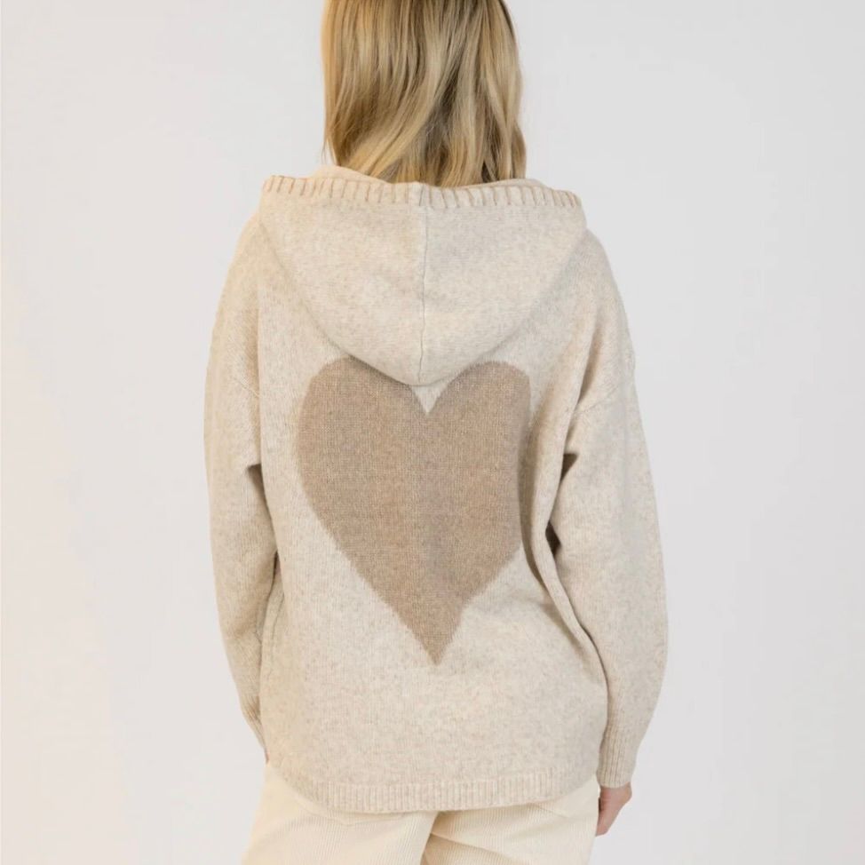 🇨🇦 Penny Stitched Hooded Edge Heart Sweater