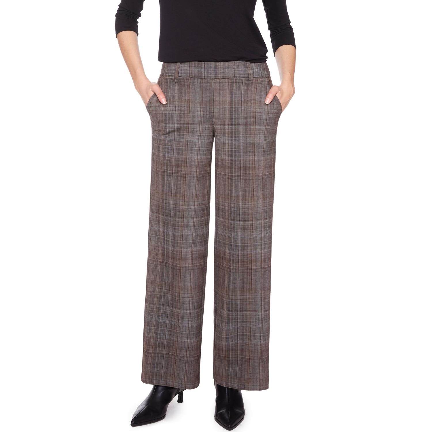 Straight Leg Plaid Pant